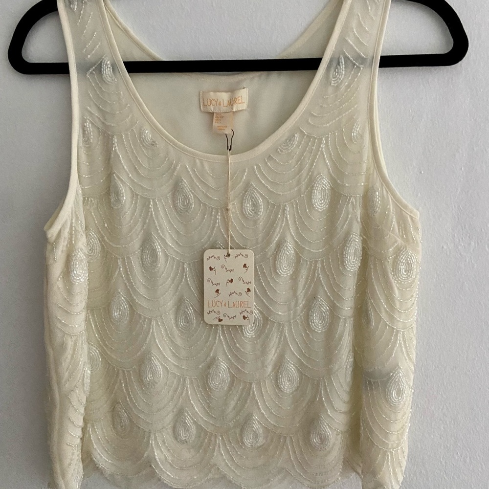 White/cream Crop Top (Small) NEW